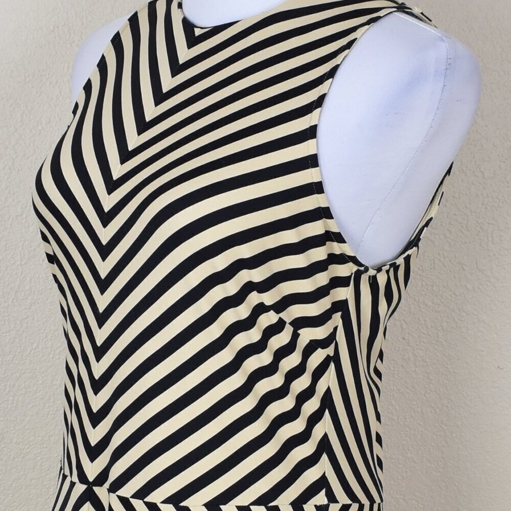 J. McLaughlin Courtney Chevron Stripe Jersey Dress - M - Picture 3 of 10
